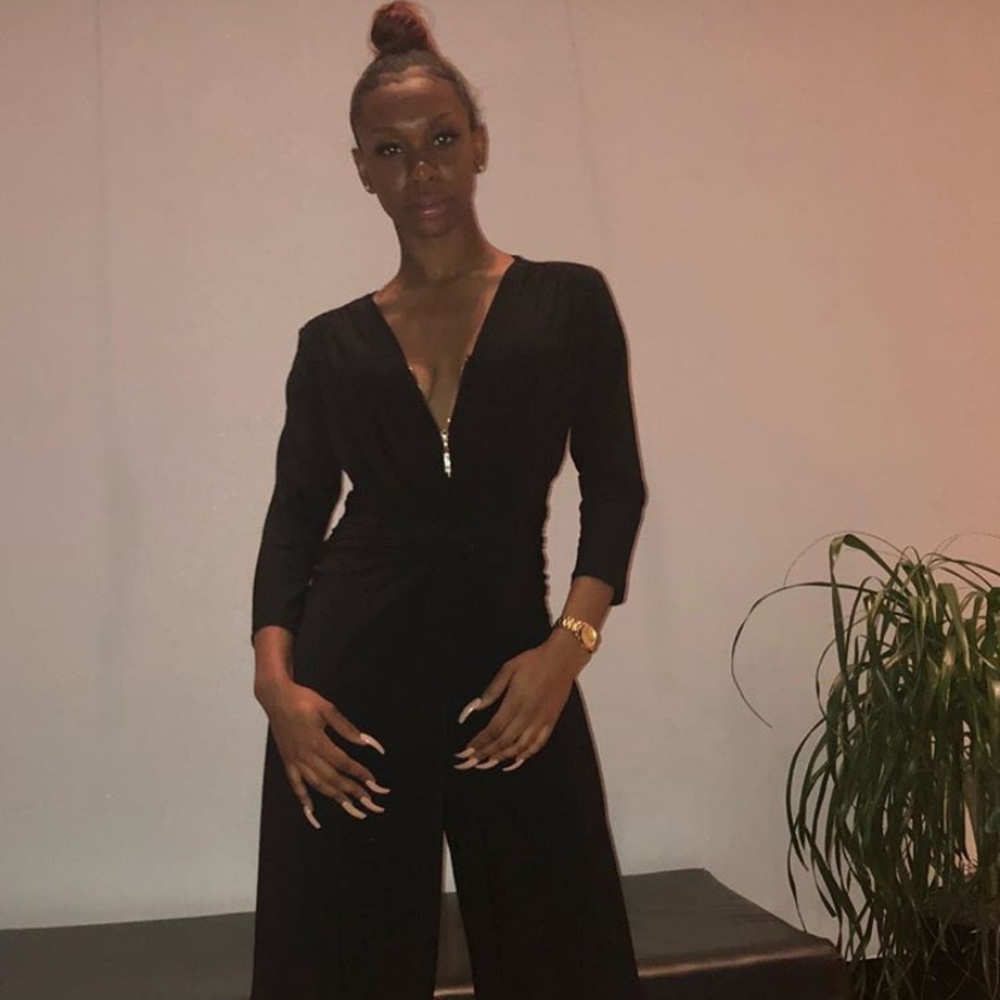 Black jumpsuit with bell bottom